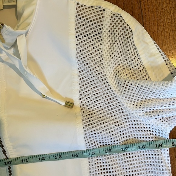 Chicos | Zenergy Neema Pieced Mesh Jacket White Size 1/Small Athlesiure - Picture 11 of 13